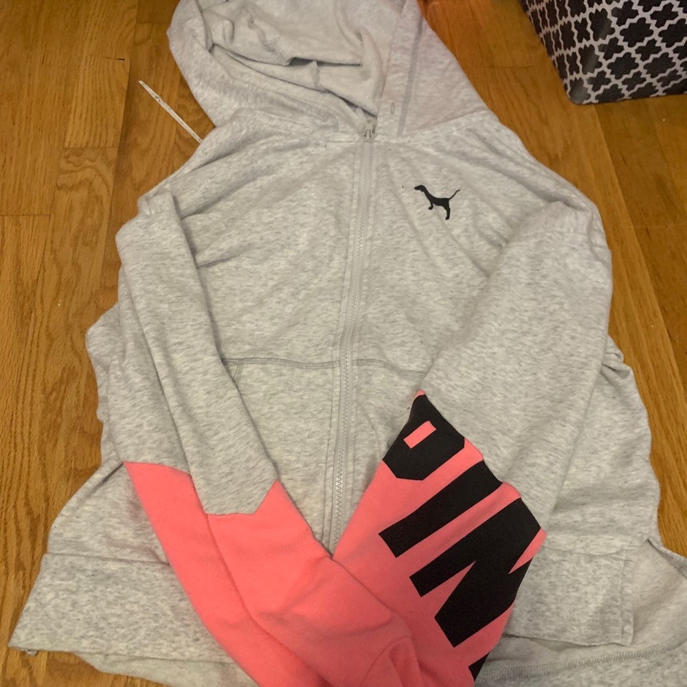 Pink zip up hoodie
